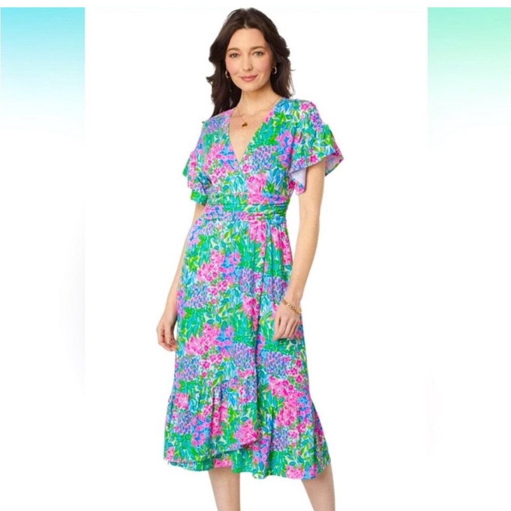 NWT Juliet Ruffle Midi Dress Small Cherry 🍒 on Top